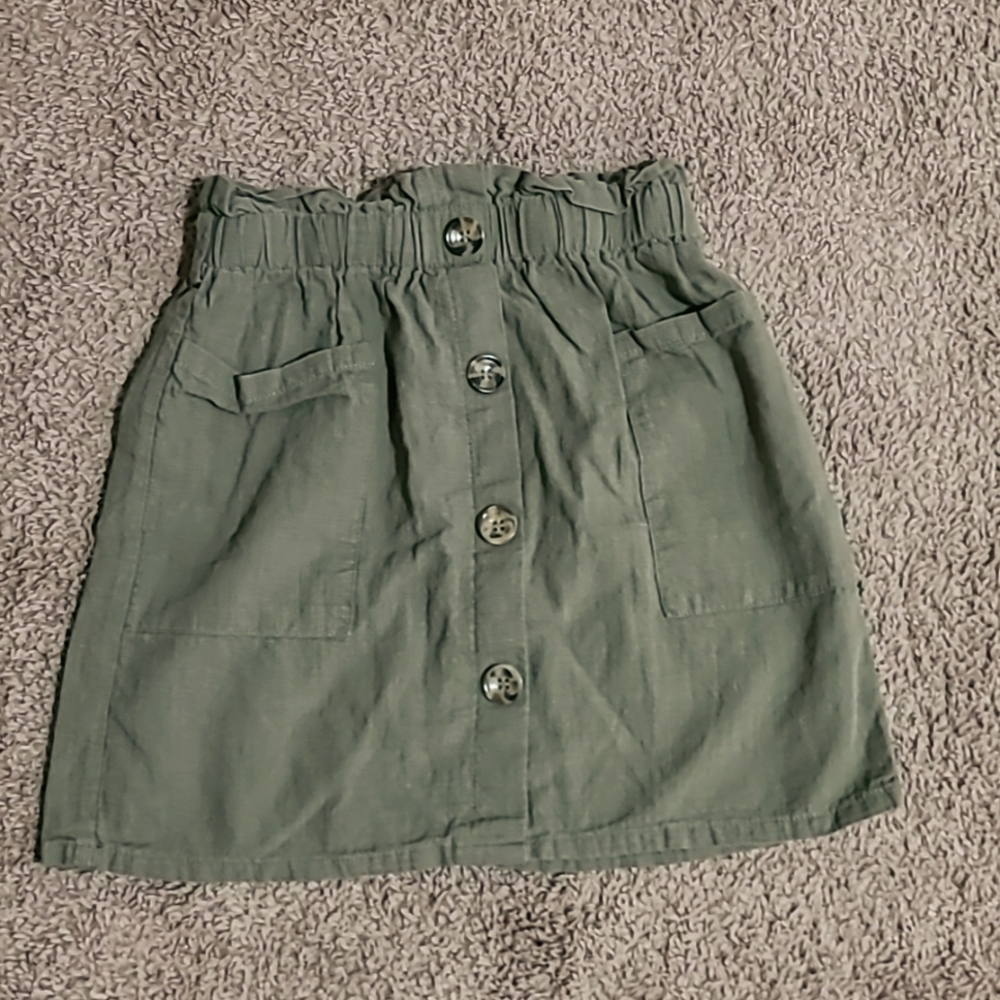 Army green skirt